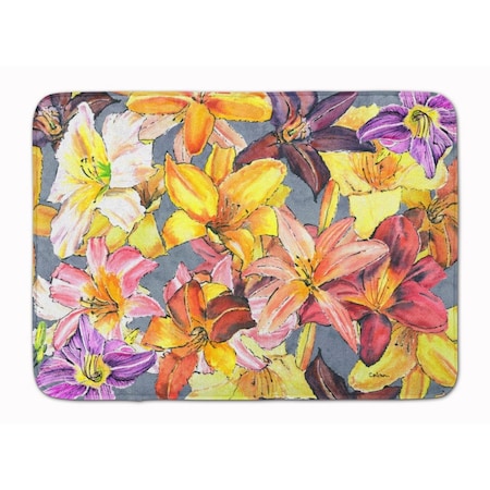 Carolines Treasures Day Lillies Machine Washable Memory Foam Mat 8892RUG